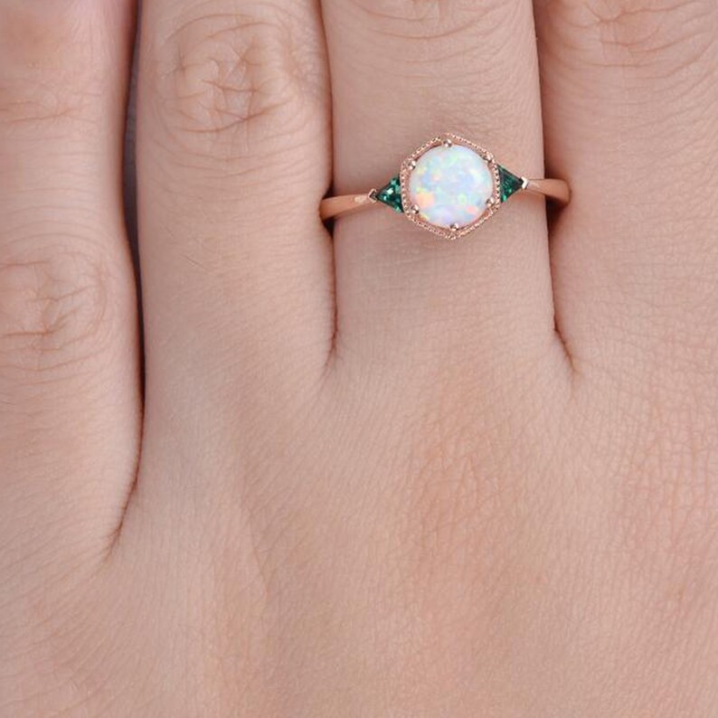 Triangle Emerald Ring
